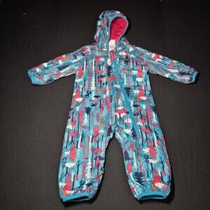 Patagonia Retro Baby Reversible One-Piece Insulated Snowsuit Forest 0-3M EUC